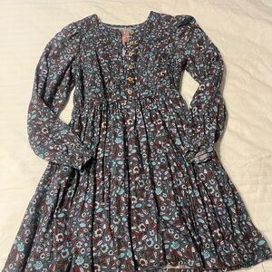 Floral Long Sleeve Kids Dress